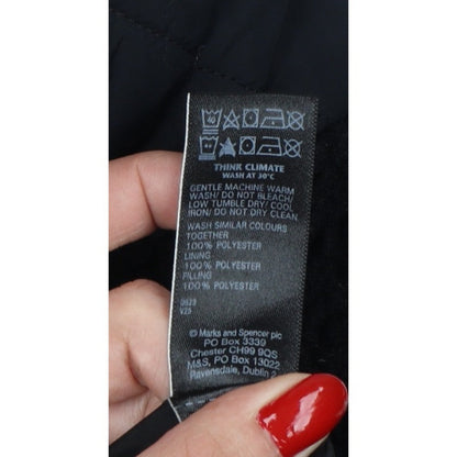 M&S Women’s Black UK 10 Hooded Quilted Fleece Puffer Jacket