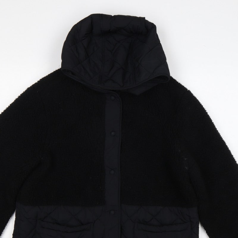 M&S Women’s Black UK 10 Hooded Quilted Fleece Puffer Jacket