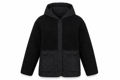 M&S Women’s Black UK 10 Hooded Quilted Fleece Puffer Jacket