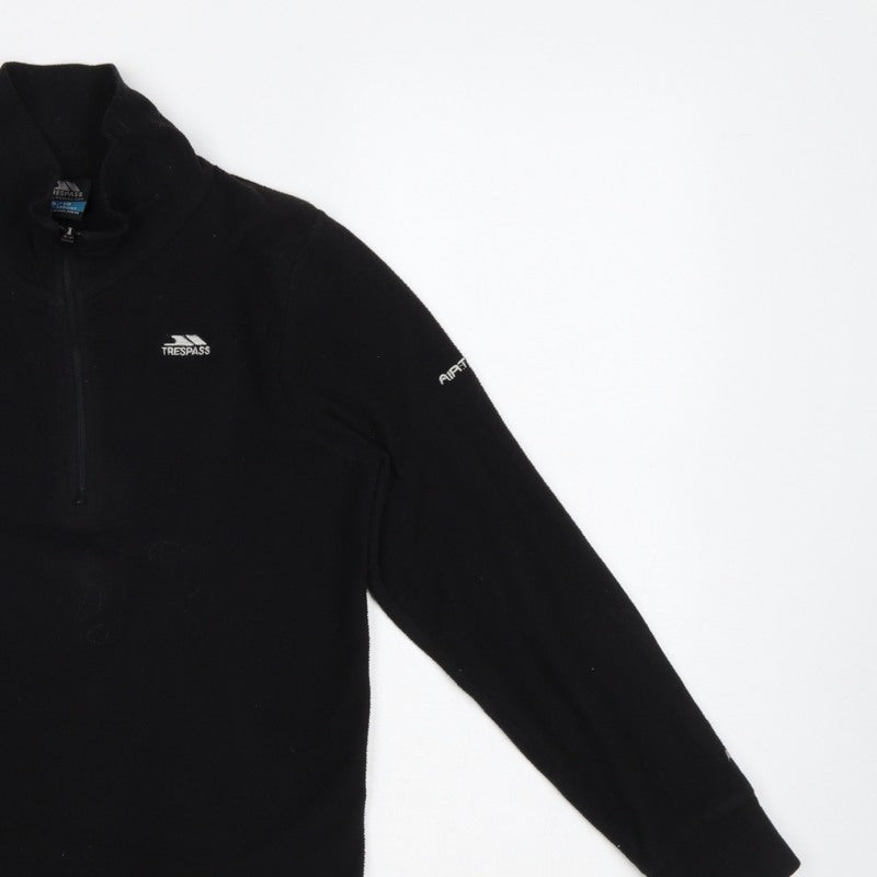 Trespass Boys Black 9-10 Years 1/4 Zip Fleece Sweatshirt