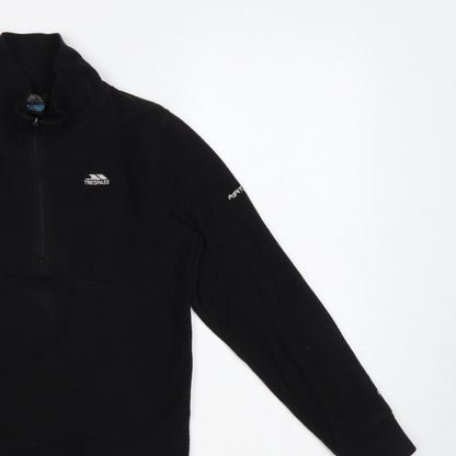 Trespass Boys Black 9-10 Years 1/4 Zip Fleece Sweatshirt