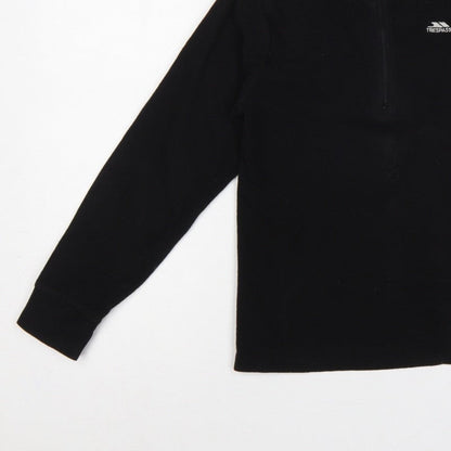 Trespass Boys Black 9-10 Years 1/4 Zip Fleece Sweatshirt