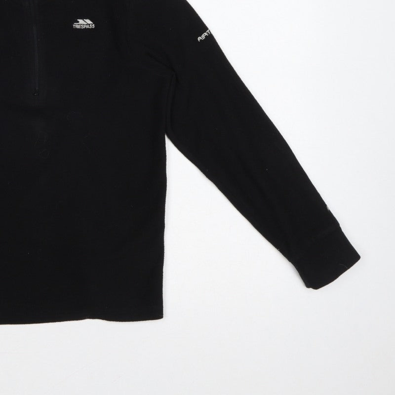 Trespass Boys Black 9-10 Years 1/4 Zip Fleece Sweatshirt