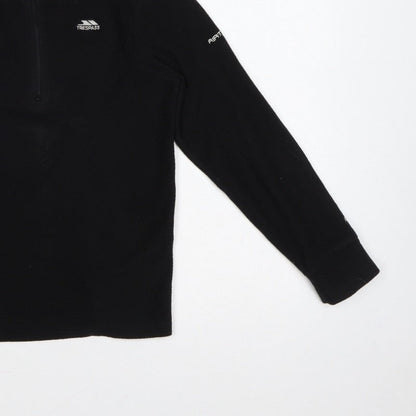 Trespass Boys Black 9-10 Years 1/4 Zip Fleece Sweatshirt