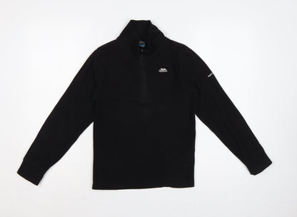 Trespass Boys Black 9-10 Years 1/4 Zip Fleece Sweatshirt