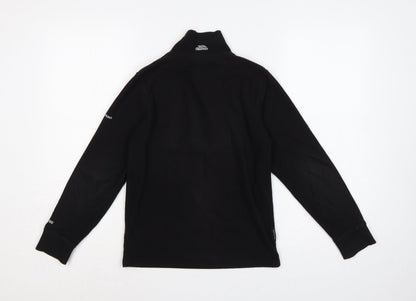 Trespass Boys Black 9-10 Years 1/4 Zip Fleece Sweatshirt