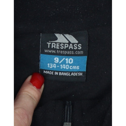 Trespass Boys Black 9-10 Years 1/4 Zip Fleece Sweatshirt