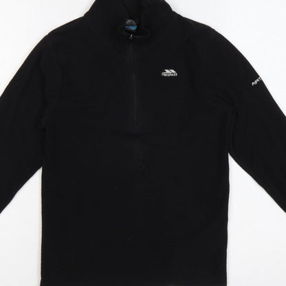 Trespass Boys Black 9-10 Years 1/4 Zip Fleece Sweatshirt