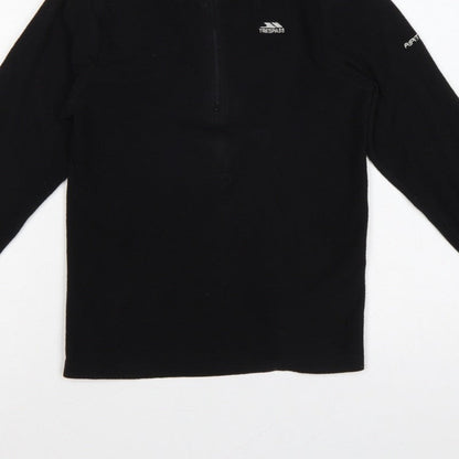 Trespass Boys Black 9-10 Years 1/4 Zip Fleece Sweatshirt