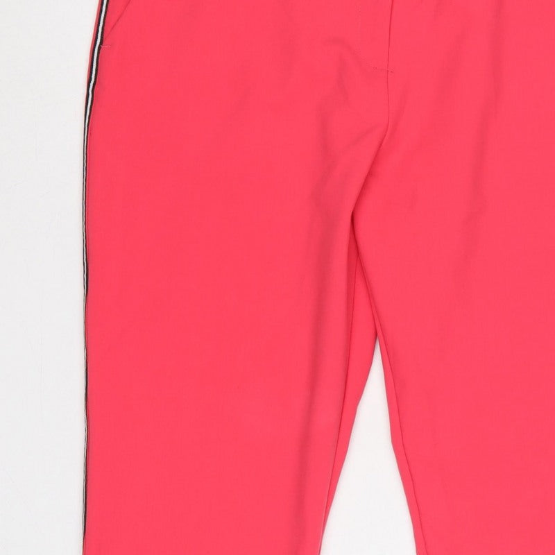 River Island Women’s Pink UK 18 Tapered Stripe Trousers