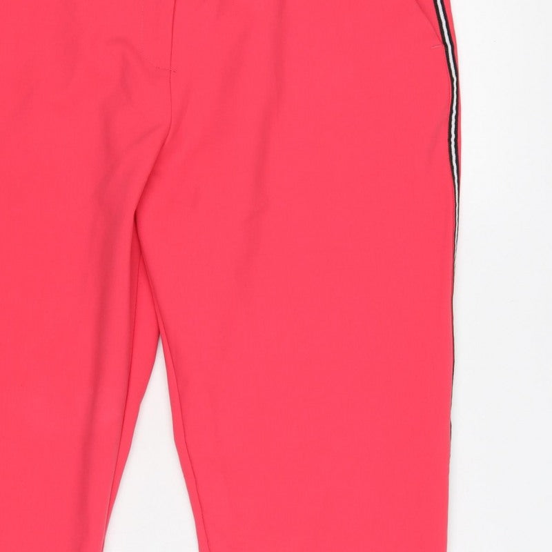 River Island Women’s Pink UK 18 Tapered Stripe Trousers