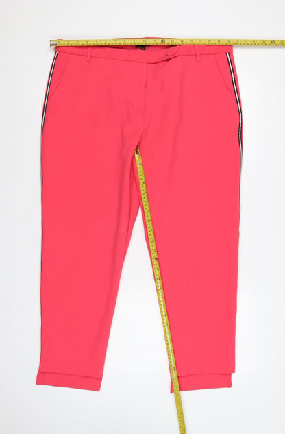 River Island Women’s Pink UK 18 Tapered Stripe Trousers