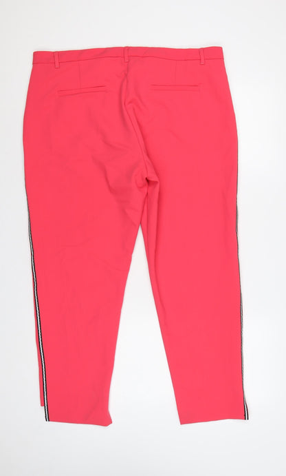 River Island Women’s Pink UK 18 Tapered Stripe Trousers