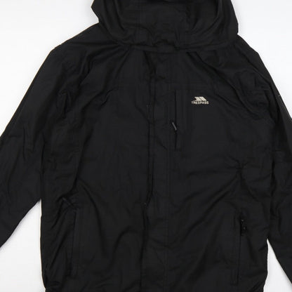 Trespass Men’s Black XS Harry Waterproof Hooded Rain Jacket