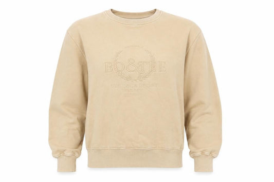 Eco+Tee Women’s Beige XS Embroidered Logo Crew Neck Sweatshirt