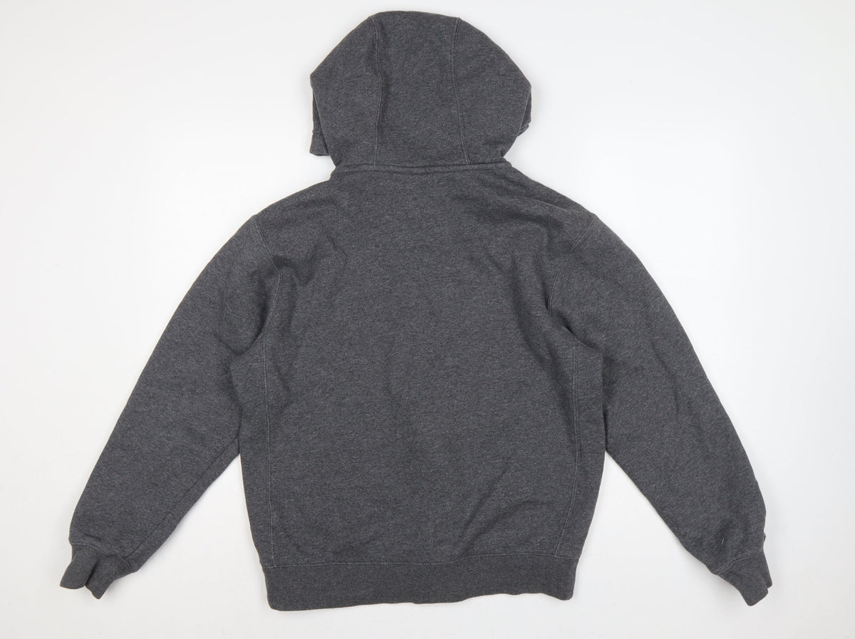 Nike Men’s Grey Small Full Zip Hooded Fleece Sweatshirt Logo
