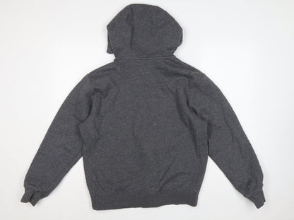Nike Men’s Grey Small Full Zip Hooded Fleece Sweatshirt Logo