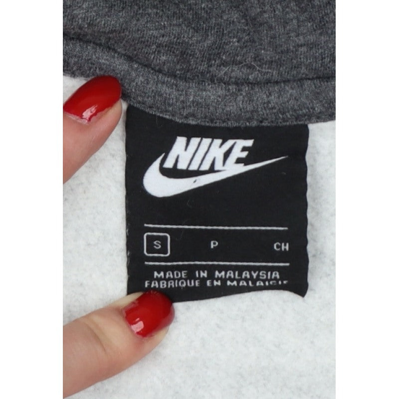 Nike Men’s Grey Small Full Zip Hooded Fleece Sweatshirt Logo