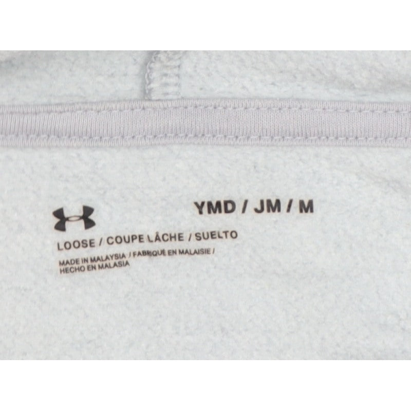 Under Armour Boys Grey Medium Pullover Hoodie Logo Pocket Sports
