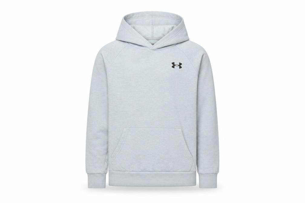 Under Armour Boys Grey Medium Pullover Hoodie Logo Pocket Sports