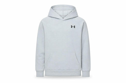 Under Armour Boys Grey Medium Pullover Hoodie Logo Pocket Sports