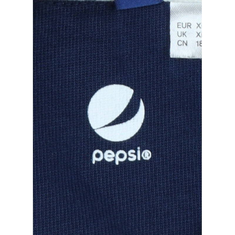 Pepsi Women’s XL Navy Colourblock Logo Collared Henley Sweatshirt