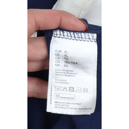 Pepsi Women’s XL Navy Colourblock Logo Collared Henley Sweatshirt