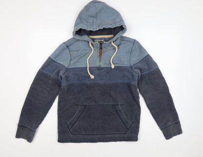 FatFace Men’s Blue XS 1/4 Zip Hooded Pullover Sweatshirt