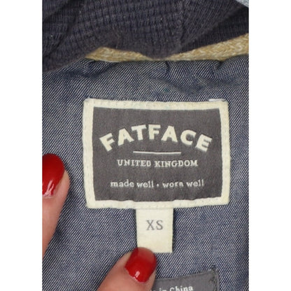 FatFace Men’s Blue XS 1/4 Zip Hooded Pullover Sweatshirt