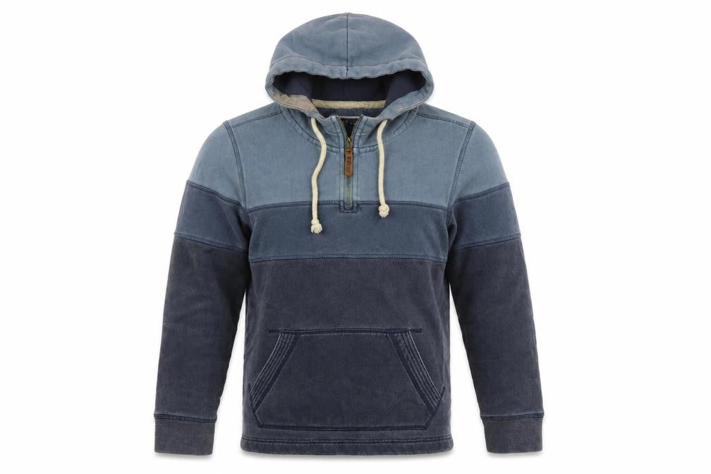 FatFace Men’s Blue XS 1/4 Zip Hooded Pullover Sweatshirt