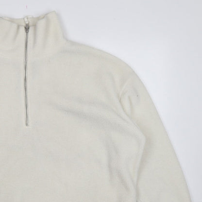 New Look Women’s Ivory L Quarter Zip Fleece Pullover Sweatshirt