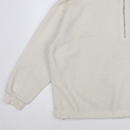 New Look Women’s Ivory L Quarter Zip Fleece Pullover Sweatshirt