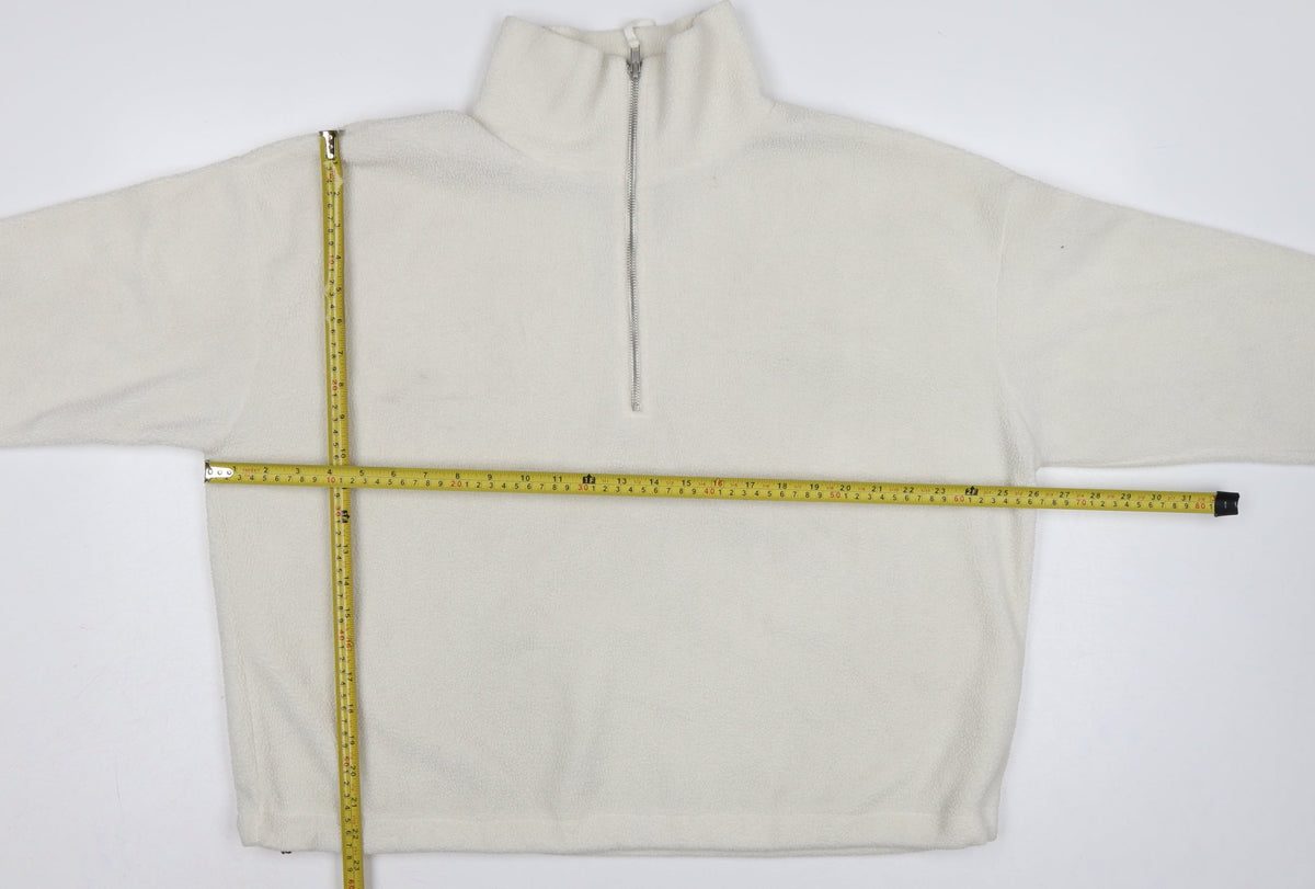 New Look Women’s Ivory L Quarter Zip Fleece Pullover Sweatshirt