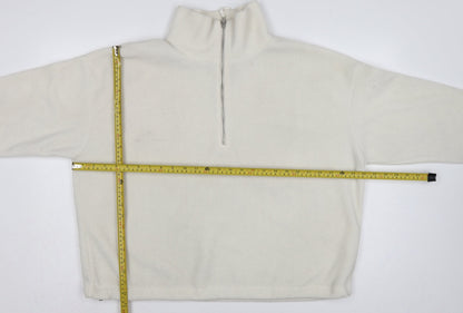 New Look Women’s Ivory L Quarter Zip Fleece Pullover Sweatshirt