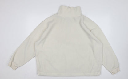 New Look Women’s Ivory L Quarter Zip Fleece Pullover Sweatshirt