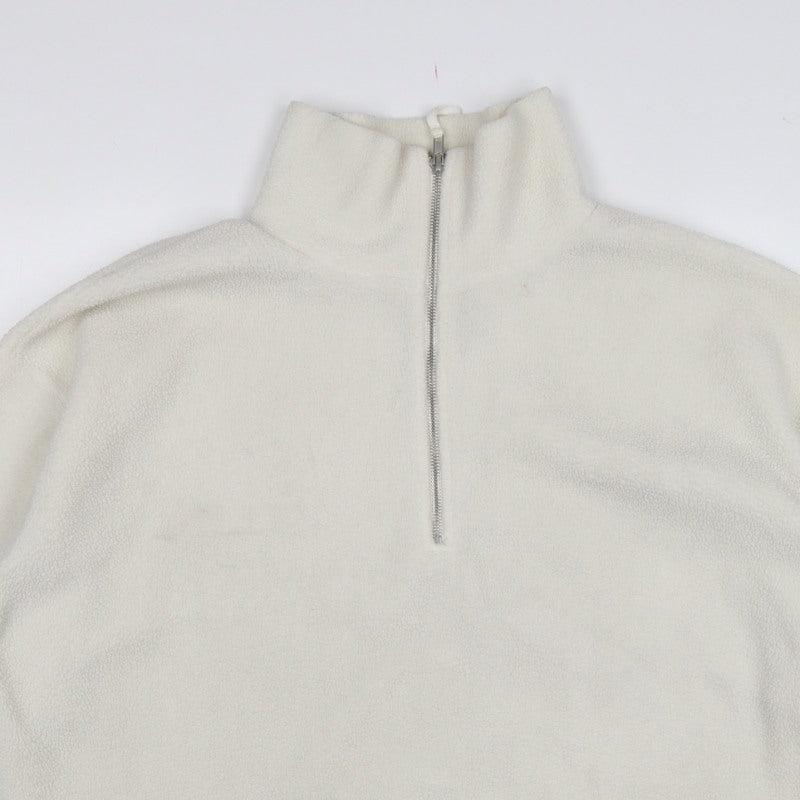 New Look Women’s Ivory L Quarter Zip Fleece Pullover Sweatshirt