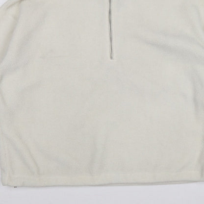 New Look Women’s Ivory L Quarter Zip Fleece Pullover Sweatshirt