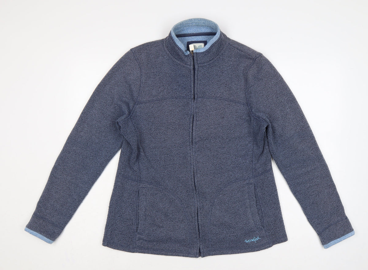 Weird Fish Women’s Blue UK 14 Fleece Full Zip Basic Jacket Pockets