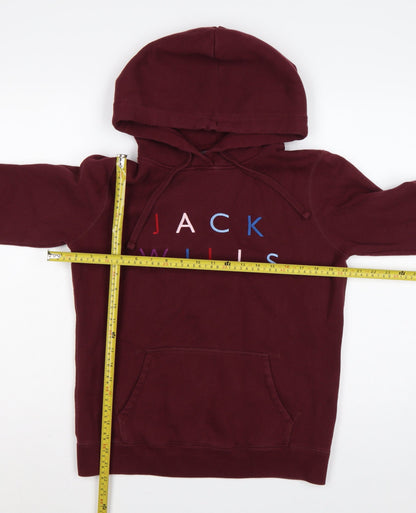 Jack Wills Women’s Red Embroidered Logo Pullover Hoodie UK 10