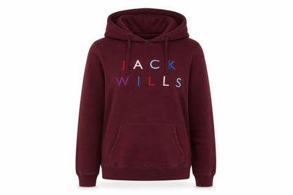Jack Wills Women’s Red Embroidered Logo Pullover Hoodie UK 10