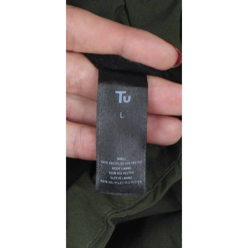 TU Men’s Green Large Hooded Insulated Full Zip Jacket