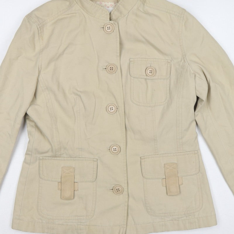 Next Women’s Beige UK 10 Cotton Belted Utility Jacket
