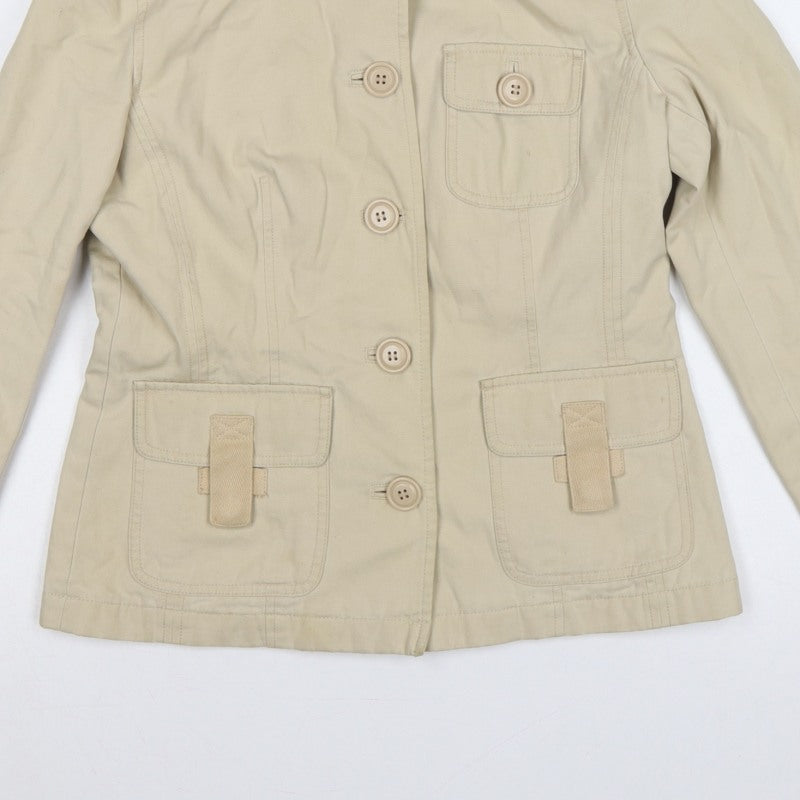 Next Women’s Beige UK 10 Cotton Belted Utility Jacket