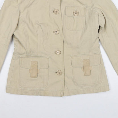 Next Women’s Beige UK 10 Cotton Belted Utility Jacket