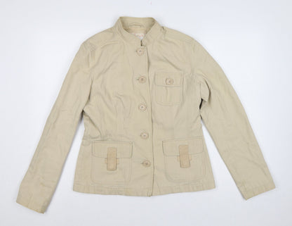 Next Women’s Beige UK 10 Cotton Belted Utility Jacket