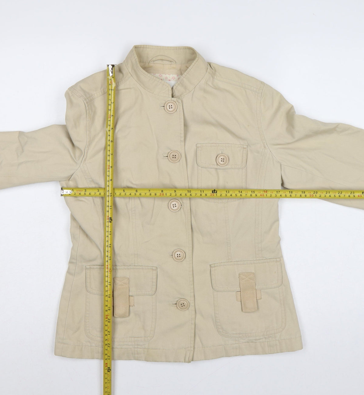 Next Women’s Beige UK 10 Cotton Belted Utility Jacket