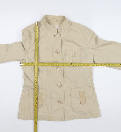 Next Women’s Beige UK 10 Cotton Belted Utility Jacket