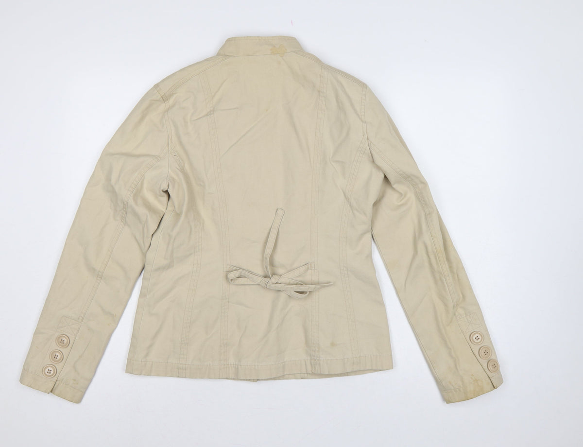 Next Women’s Beige UK 10 Cotton Belted Utility Jacket
