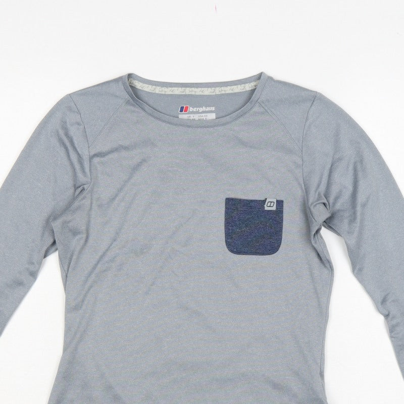Berghaus Women Grey UK 8 Argentium Long Sleeve Athletic T-Shirt