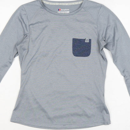 Berghaus Women Grey UK 8 Argentium Long Sleeve Athletic T-Shirt